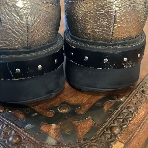 Michele Lopriore metallic gold leather/calf hair lace up oxfords, size 38/7.5! - Picture 7 of 12